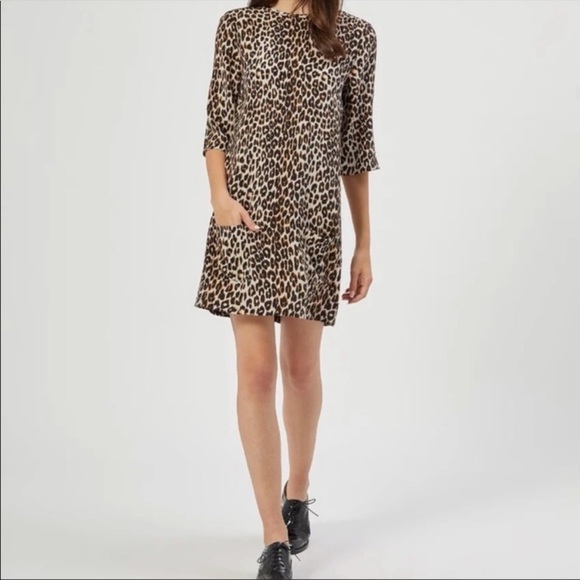 Equipment Aubrey Leopard Print Silk Dress Pockets Size M - Picture 3 of 11